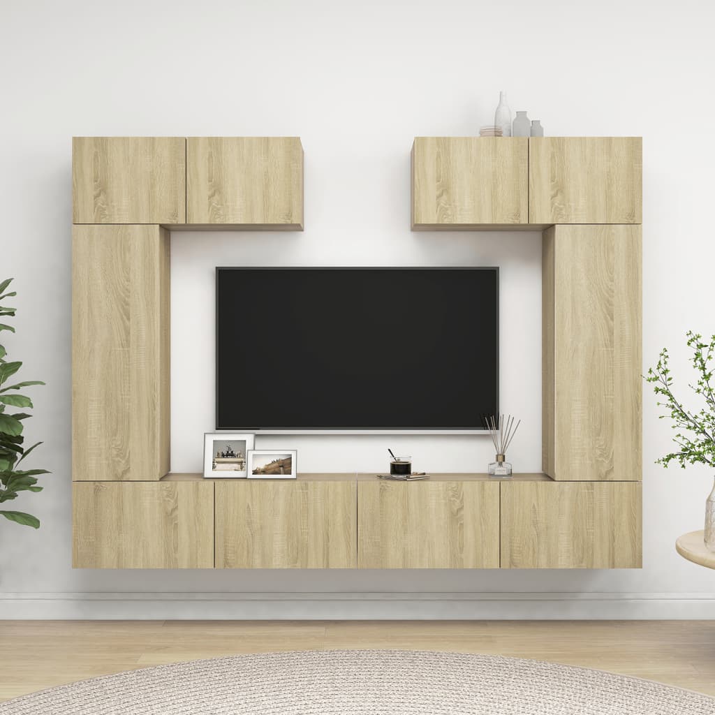 6Dílný Set Tv Skříněk Dub Sonoma Kompozitní Dřevo