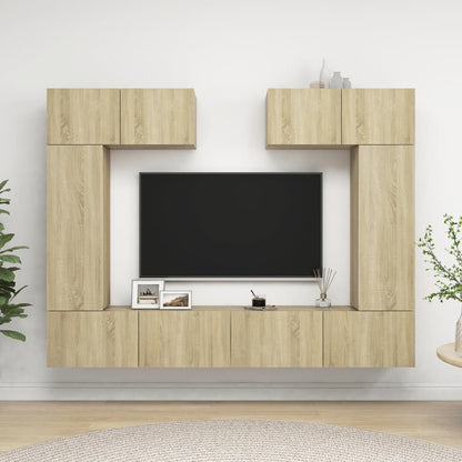 6Dílný Set Tv Skříněk Dub Sonoma Kompozitní Dřevo