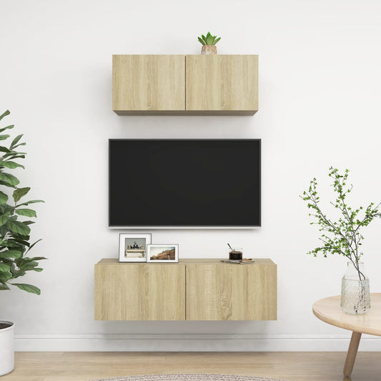 2Dílný Set Tv Skříněk Dub Sonoma Kompozitní Dřevo