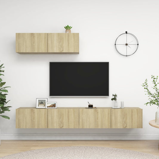 Tv Skříňky 3 Ks Dub Sonoma Kompozitní Dřevo