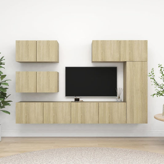 6Dílný Set Tv Skříněk Dub Sonoma Kompozitní Dřevo