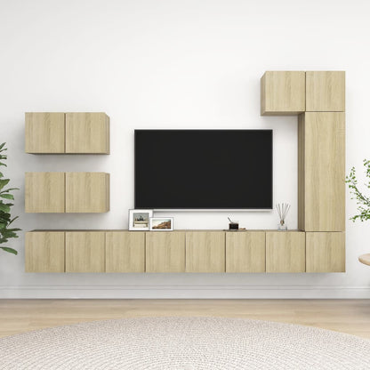 8Dílný Set Tv Skříněk Dub Sonoma Kompozitní Dřevo