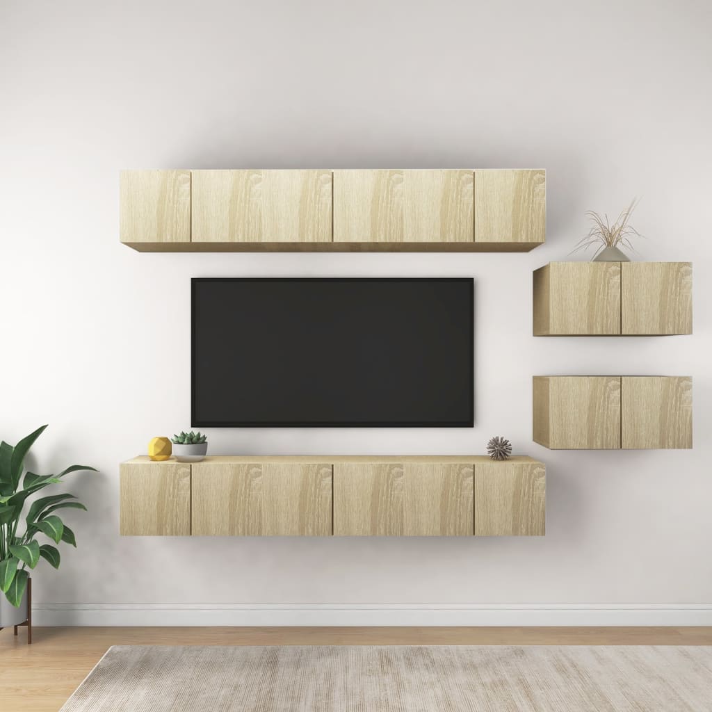 Tv Skříňky 8 Ks Dub Sonoma Kompozitní Dřevo