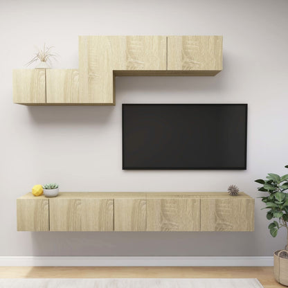 7Dílný Set Tv Skříněk Betonově Šedý Kompozitní Dřevo
