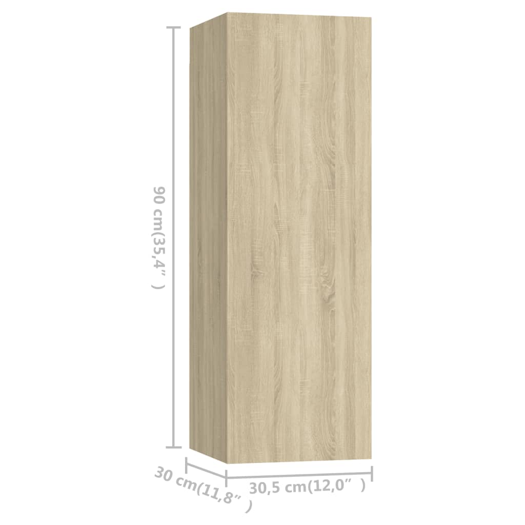 Tv Skříňky 4 Ks Dub Sonoma 30,5 X 30 X 90 Cm Kompozitní Dřevo