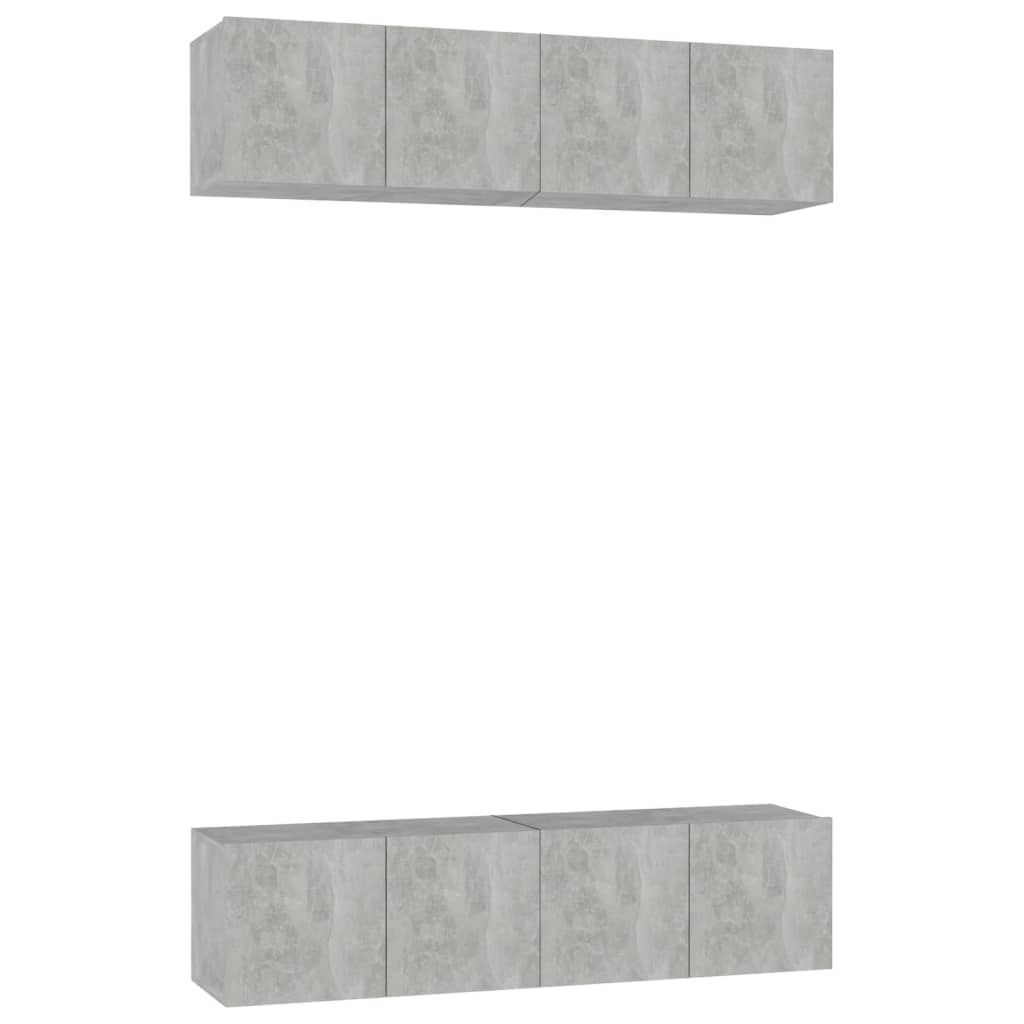 Tv Skříňky 4 Ks Betonově Šedé 60 X 30 X 30 Cm Kompozitní Dřevo