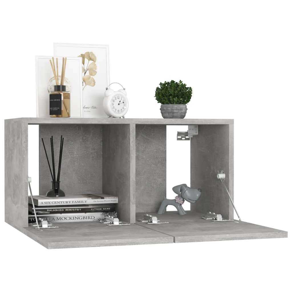 Tv Skříňky 4 Ks Betonově Šedé 60 X 30 X 30 Cm Kompozitní Dřevo