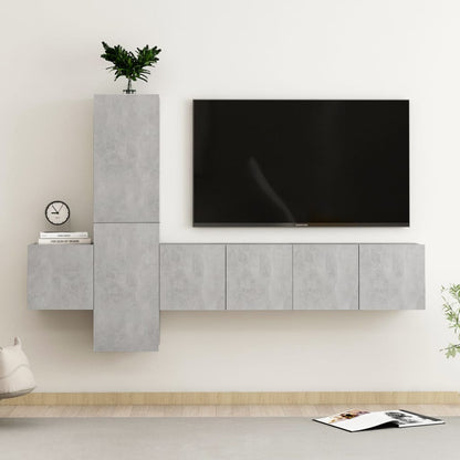3Dílný Set Tv Skříněk Betonově Šedý Kompozitní Dřevo