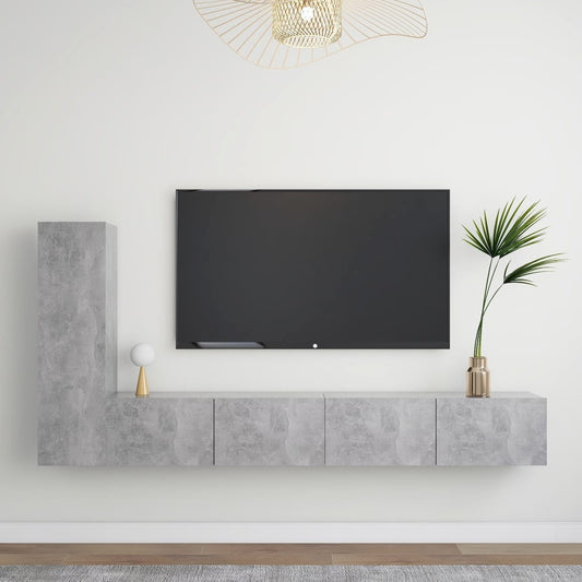 3Dílný Set Tv Skříněk Betonově Šedý Kompozitní Dřevo