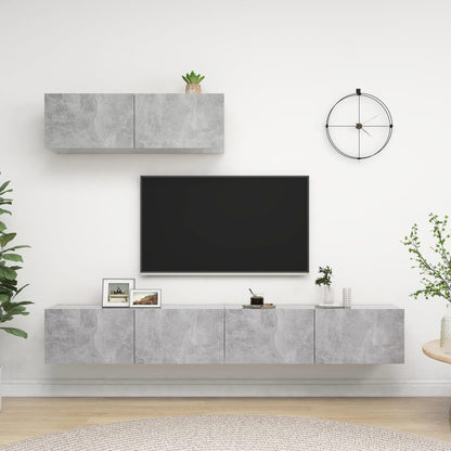 Tv Skříňky 3 Ks Betonově Šedé Kompozitní Dřevo