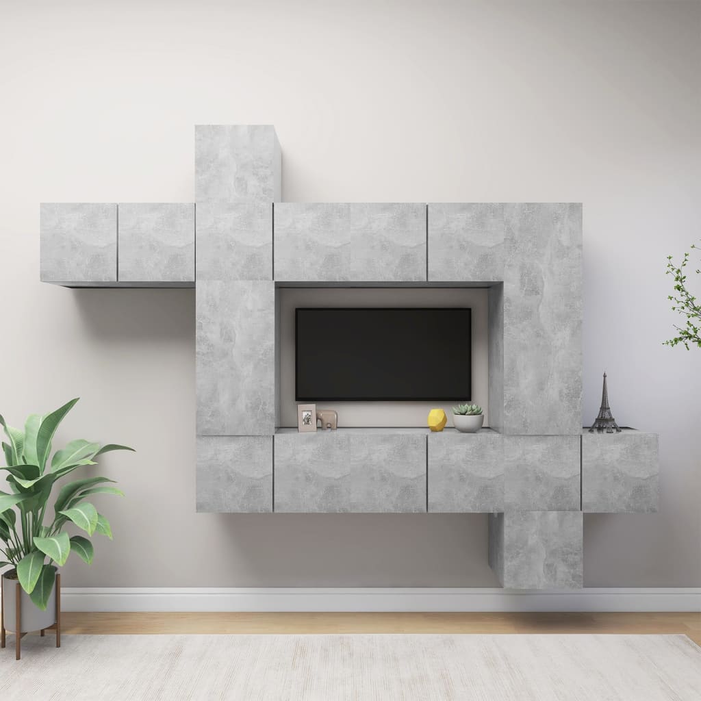 9Dílný Set Tv Skříněk Bílý Kompozitní Dřevo