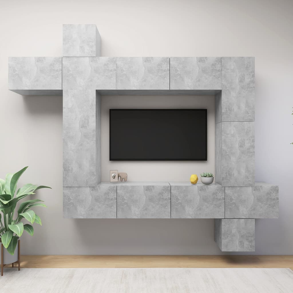 9Dílný Set Tv Skříněk Bílý Kompozitní Dřevo