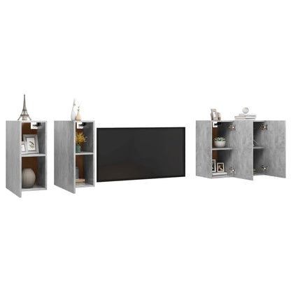Tv Skříňky 4 Ks Betonově Šedé 30,5 X 30 X 60 Cm Dřevotříska