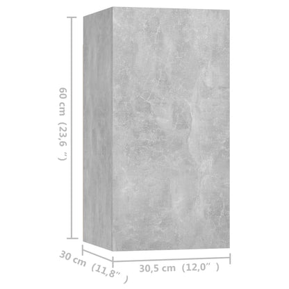 Tv Skříňky 4 Ks Betonově Šedé 30,5 X 30 X 60 Cm Dřevotříska