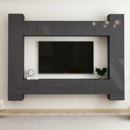 8Dílný Set Tv Skříněk Bílý Kompozitní Dřevo