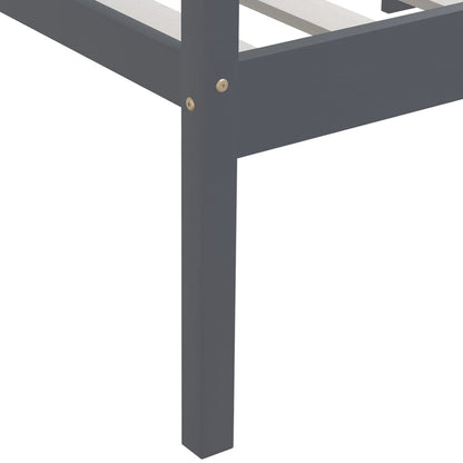 Rám Postele Tmavě Šedý Masivní Borovice 90 X 200 Cm