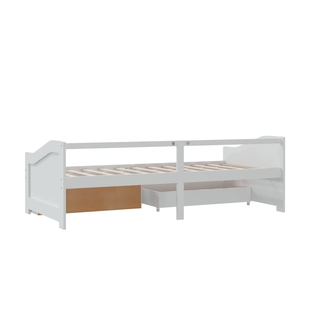 3Místná Válenda Se Zásuvkami Bílá Masivní Borovice 90 X 200 Cm
