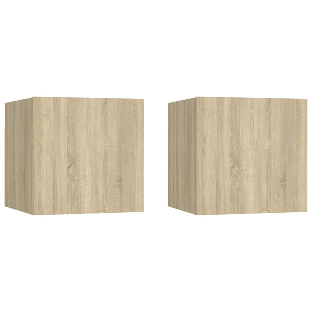 Noční Stolky 2 Ks 30,5 X 30 X 30 Cm Kompozitní Dřevo