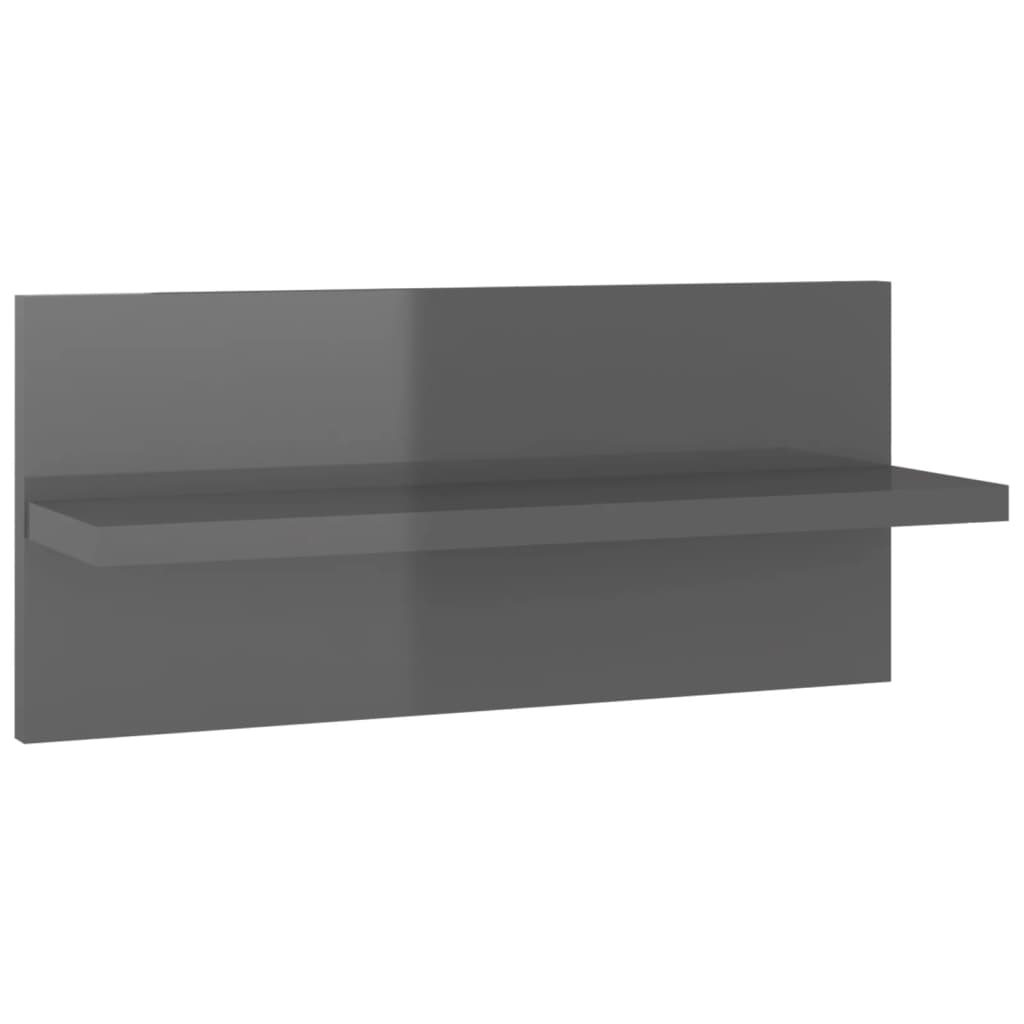 Nástěnné Police 4 Ks Šedé S Vysokým Leskem 40 X 11,5 X 18 Cm