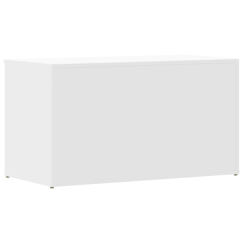Úložná Truhla Bílá 84 X 42 X 46 Cm Kompozitní Dřevo