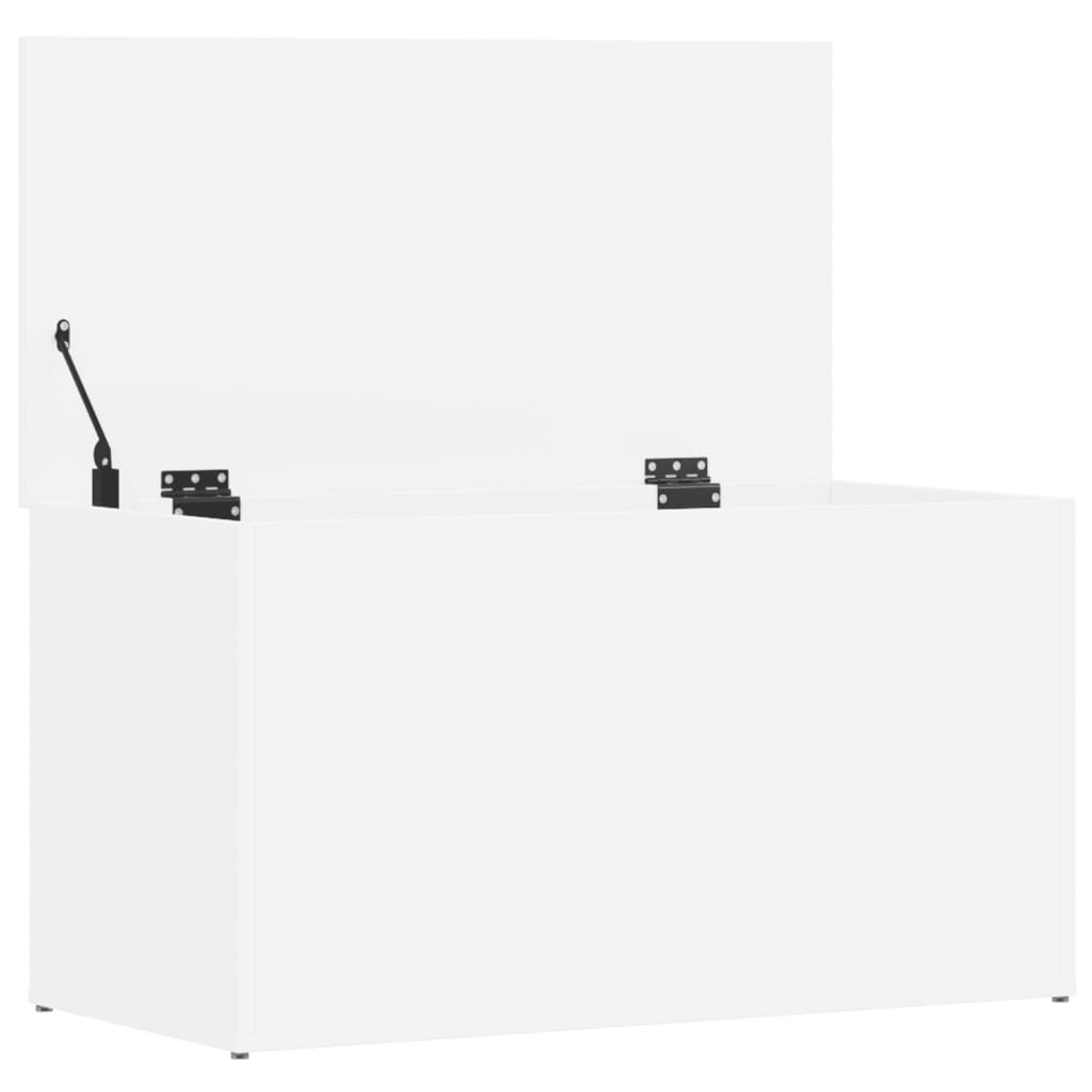 Úložná Truhla Bílá 84 X 42 X 46 Cm Kompozitní Dřevo
