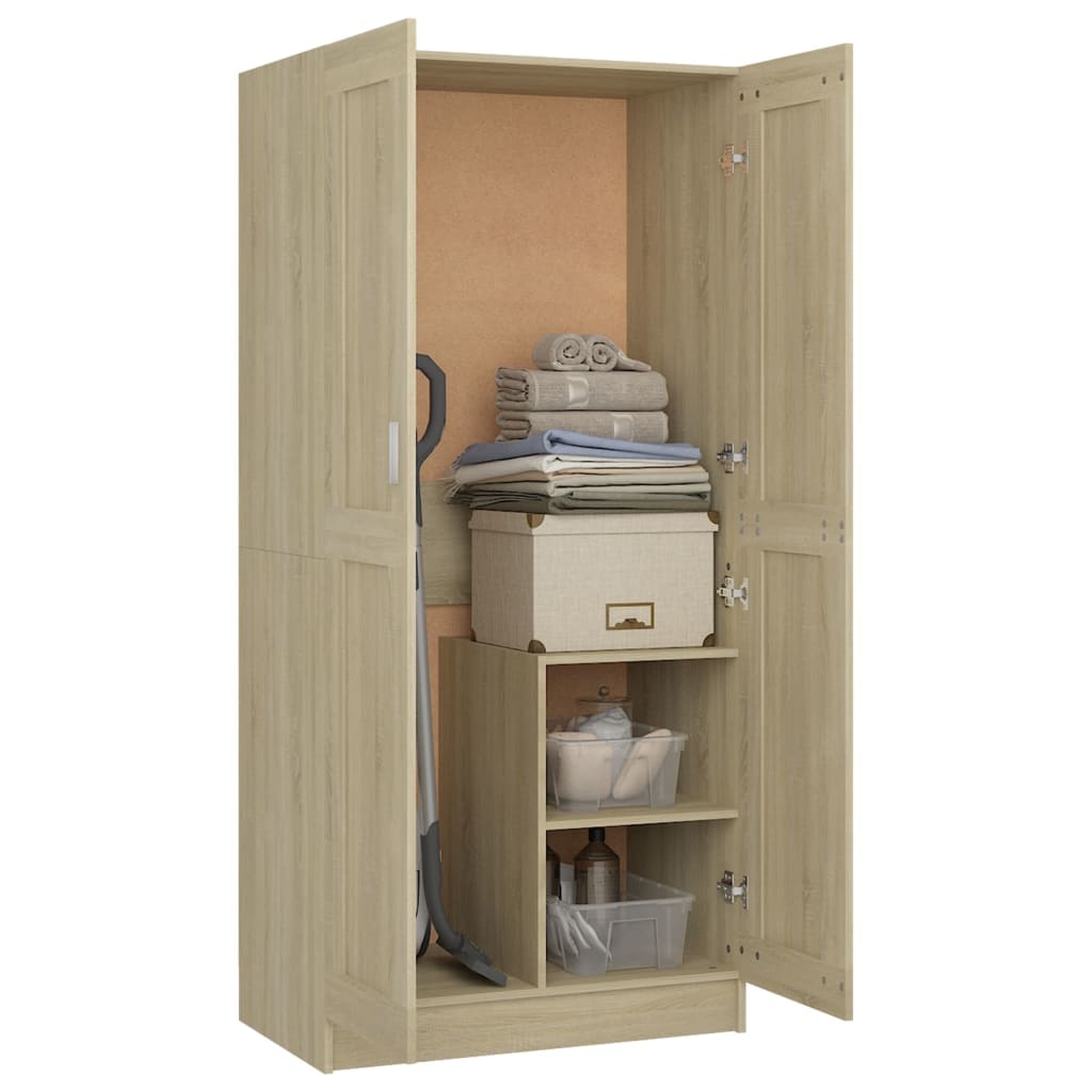 Šatní Skříň Dub Sonoma 82,5 X 51,5 X 180 Cm Kompozitní Dřevo