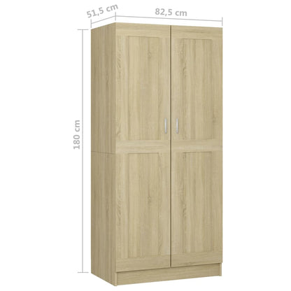 Šatní Skříň Dub Sonoma 82,5 X 51,5 X 180 Cm Kompozitní Dřevo