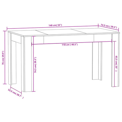 Jídelní Stůl 140 X 74,5 X 76 Cm Kompozitní Dřevo