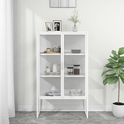 Komoda 80 X 35 X 135 Cm Ocel A Tvrzené Sklo