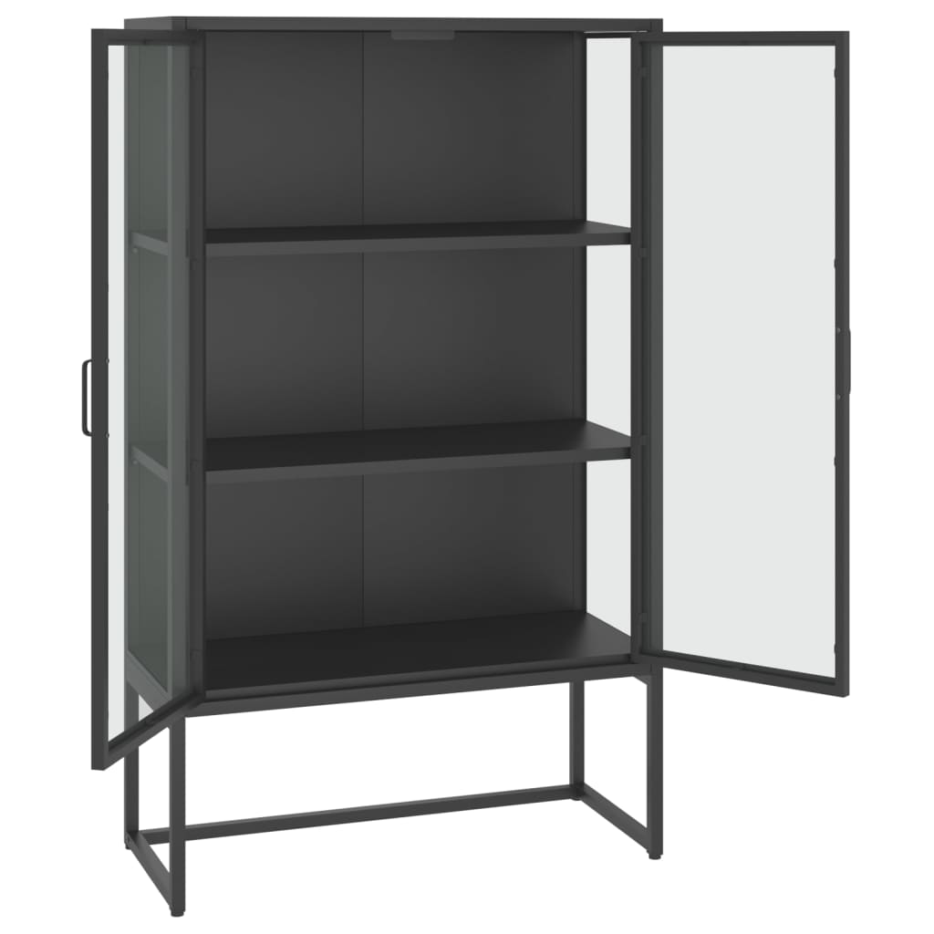 Komoda 80 X 35 X 135 Cm Ocel A Tvrzené Sklo