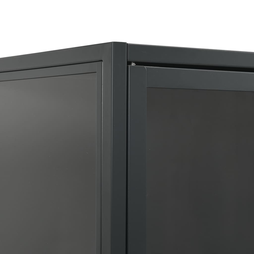 Komoda 80 X 35 X 135 Cm Ocel A Tvrzené Sklo
