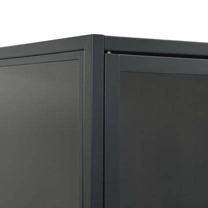 Komoda 80 X 35 X 135 Cm Ocel A Tvrzené Sklo