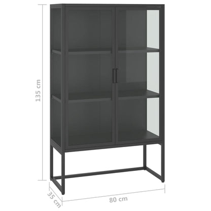 Komoda 80 X 35 X 135 Cm Ocel A Tvrzené Sklo