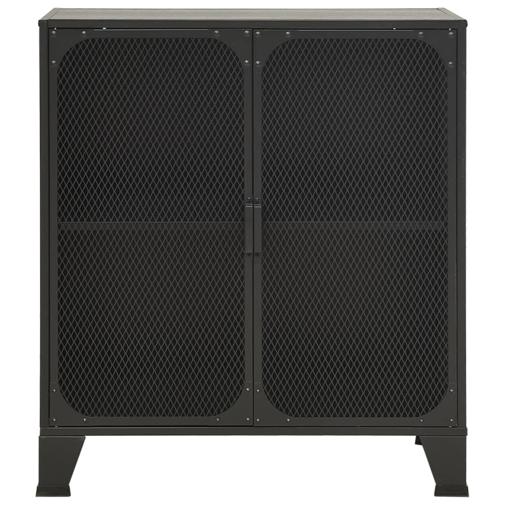 Úložná Skříň Šedá 72 X 36 X 82 Cm Kov A Mdf