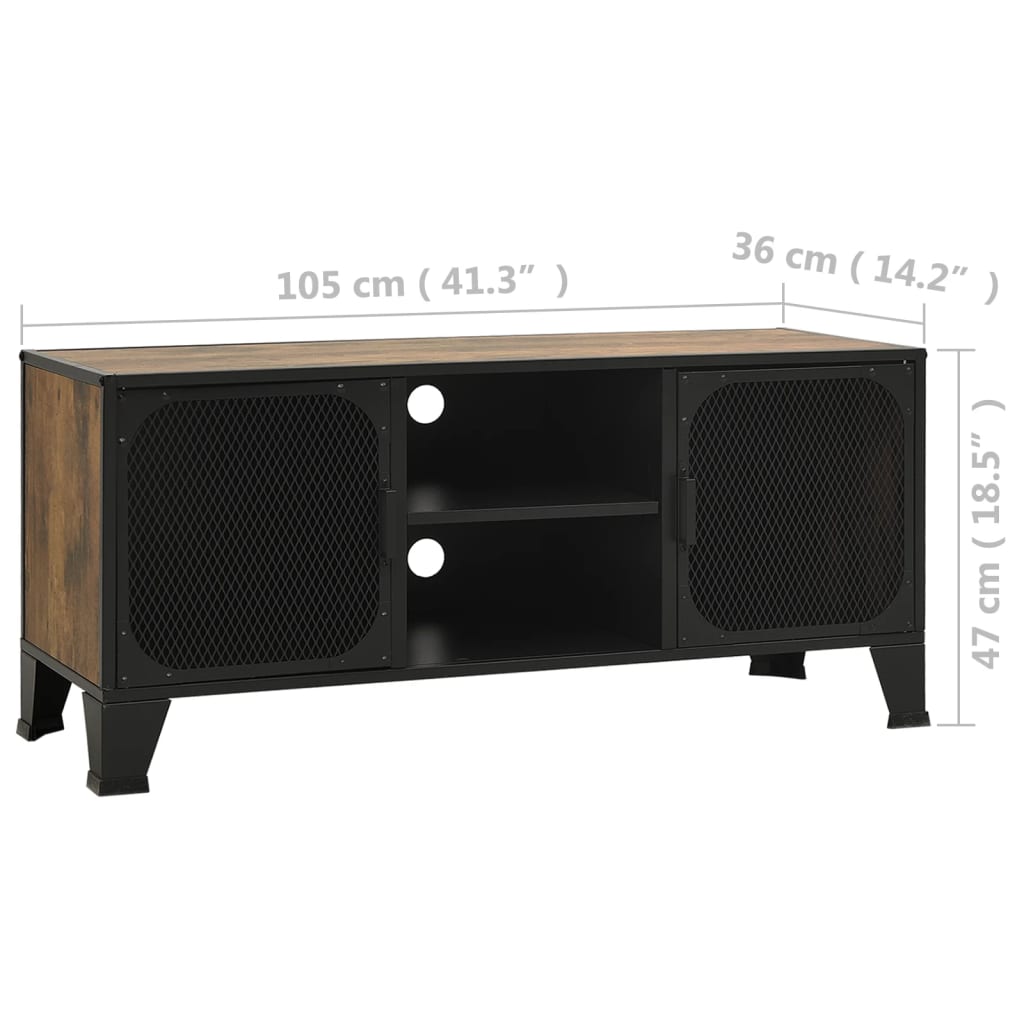 Tv Skříňka 105 X 36 X 47 Cm Kov A Mdf