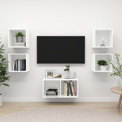 5Dílný Set Tv Skříněk Bílý Dřevotříska