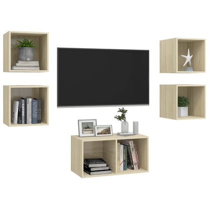 5Dílný Set Tv Skříněk Kompozitní Dřevo