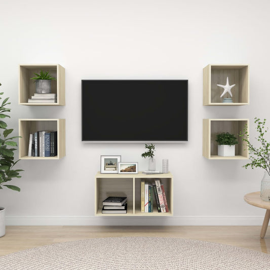 5Dílný Set Tv Skříněk Kompozitní Dřevo