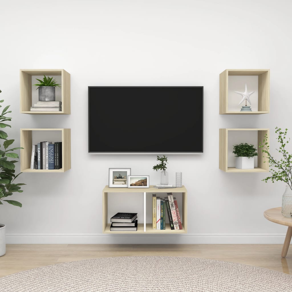 5Dílný Set Tv Skříněk Kompozitní Dřevo