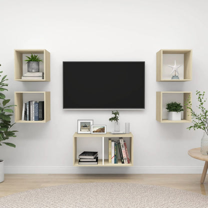 5Dílný Set Tv Skříněk Kompozitní Dřevo
