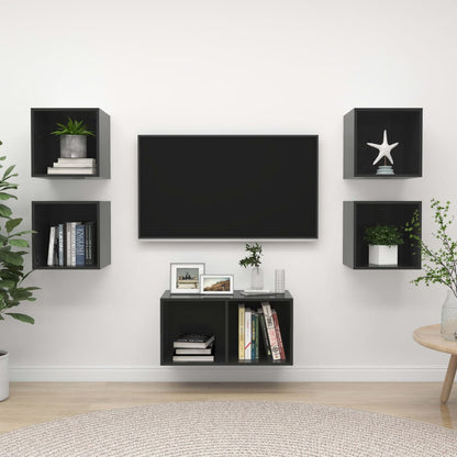 5Dílný Set Tv Skříněk Kompozitní Dřevo