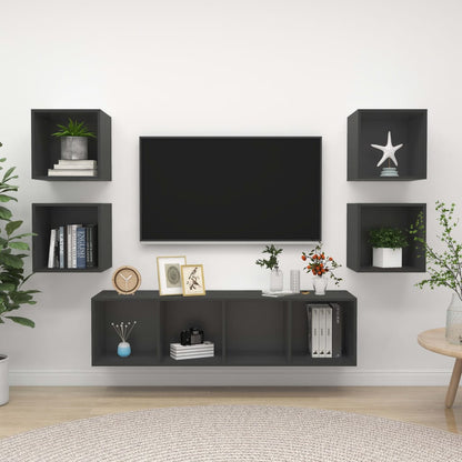 5Dílný Set Tv Skříněk Bílý Dřevotříska