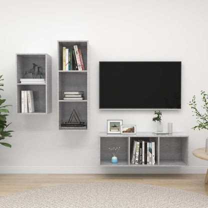 3Dílný Set Tv Skříněk Bílý Dřevotříska