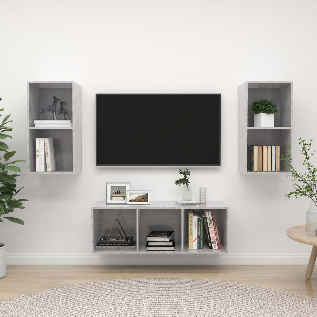 Tv Skříňky 3 Ks Bílé Dřevotříska