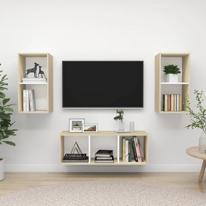 Tv Skříňky 3 Ks Bílé Dřevotříska