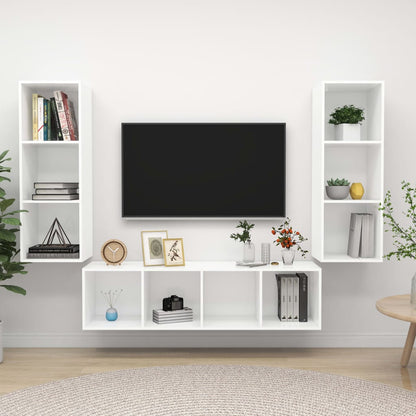 Tv Skříňky 3 Ks Bílé Dřevotříska