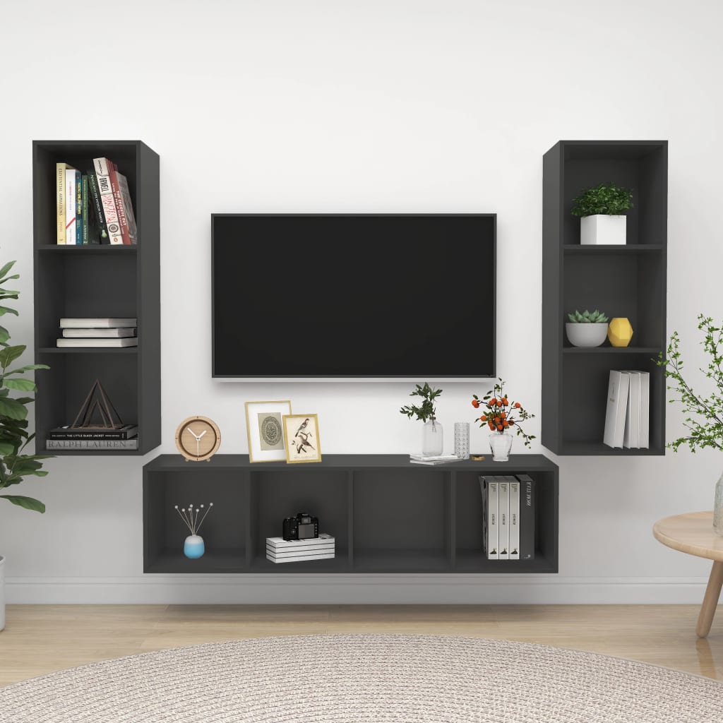 Tv Skříňky 3 Ks Bílé Dřevotříska