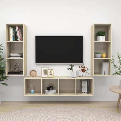 Tv Skříňky 3 Ks Bílé Dřevotříska