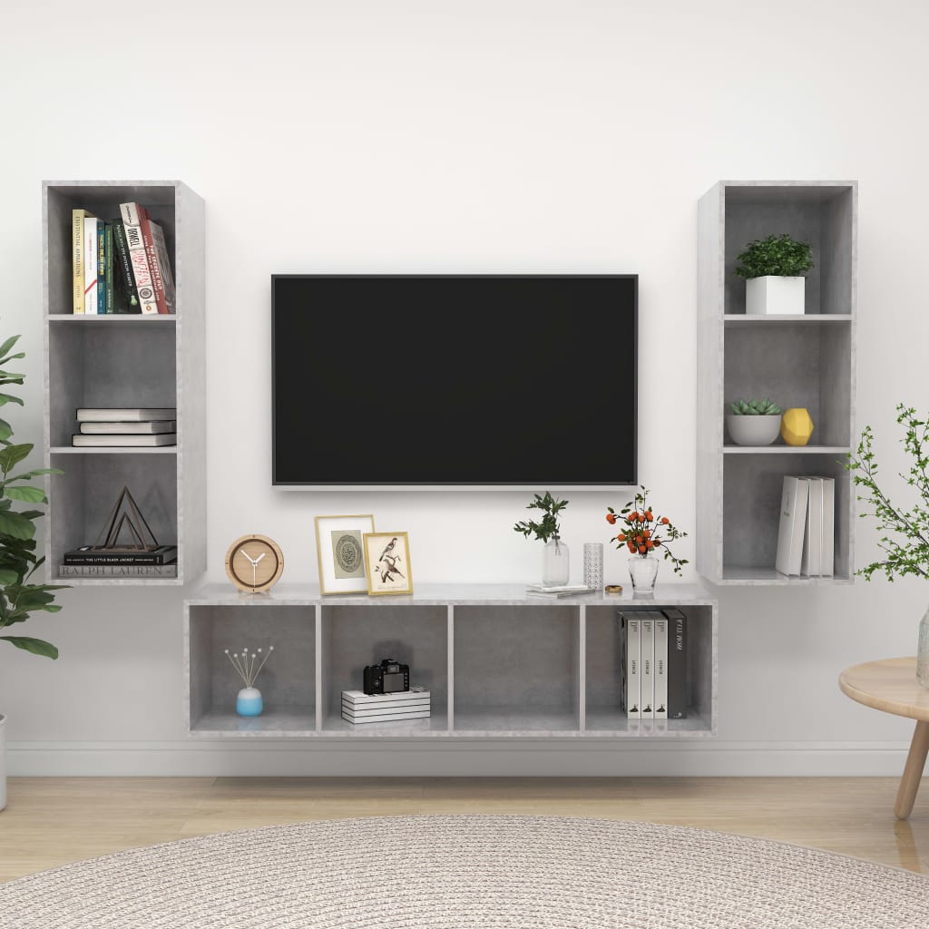 Tv Skříňky 3 Ks Bílé Dřevotříska
