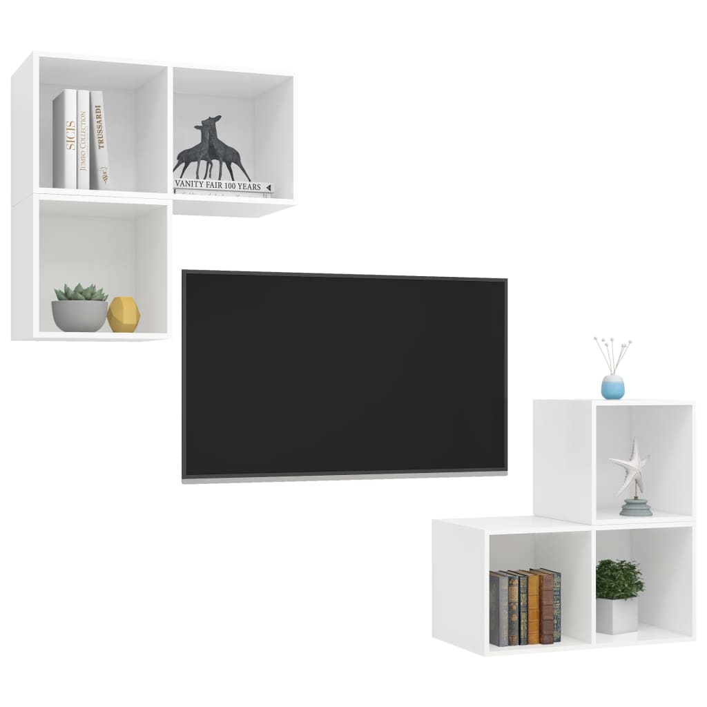 Tv Skříňky 4 Ks Bílé Dřevotříska